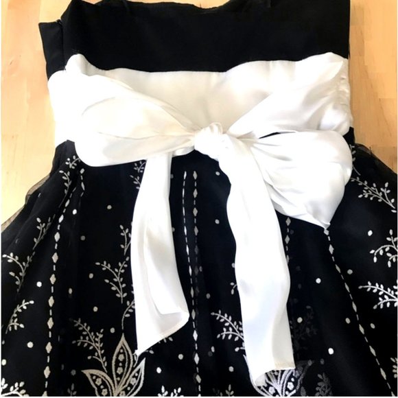 Blondie Nites Black/White Embellished Formal Dress - Picture 4 of 5